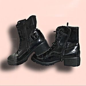 vintage platform combat boots